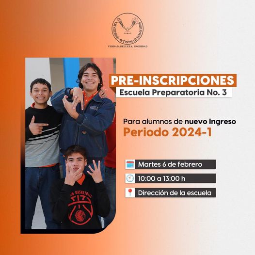 Preinscripciones para nuestra Escuela Preparatoria No. 3 UAT .