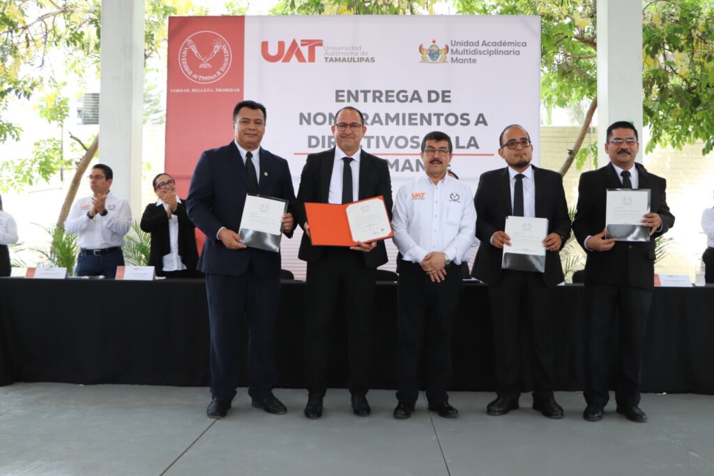 Rector de la UAT entrega nombramientos a nuevos directivos de la UAM Mante