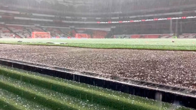 Granizada previo a Final de Liga MX Femenil en el Azteca